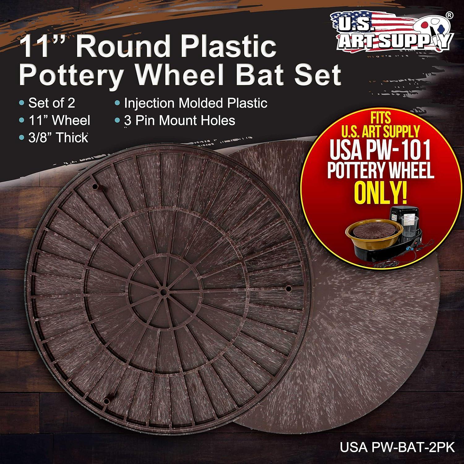 Juego de 2 Baterías Redondas de Plástico 28 cm U.S. Art Supply