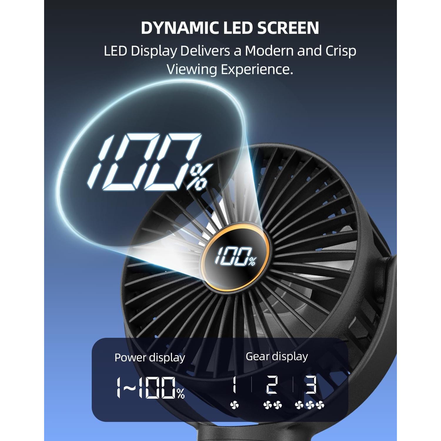 Ventilador de Coche Plegable Buywoo M25 3 Velocidades Negro