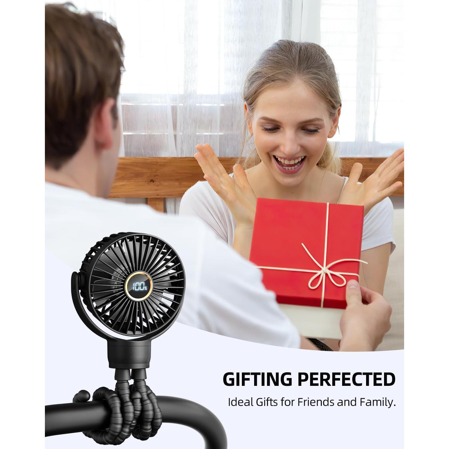 Ventilador de Coche Plegable Buywoo M25 3 Velocidades Negro