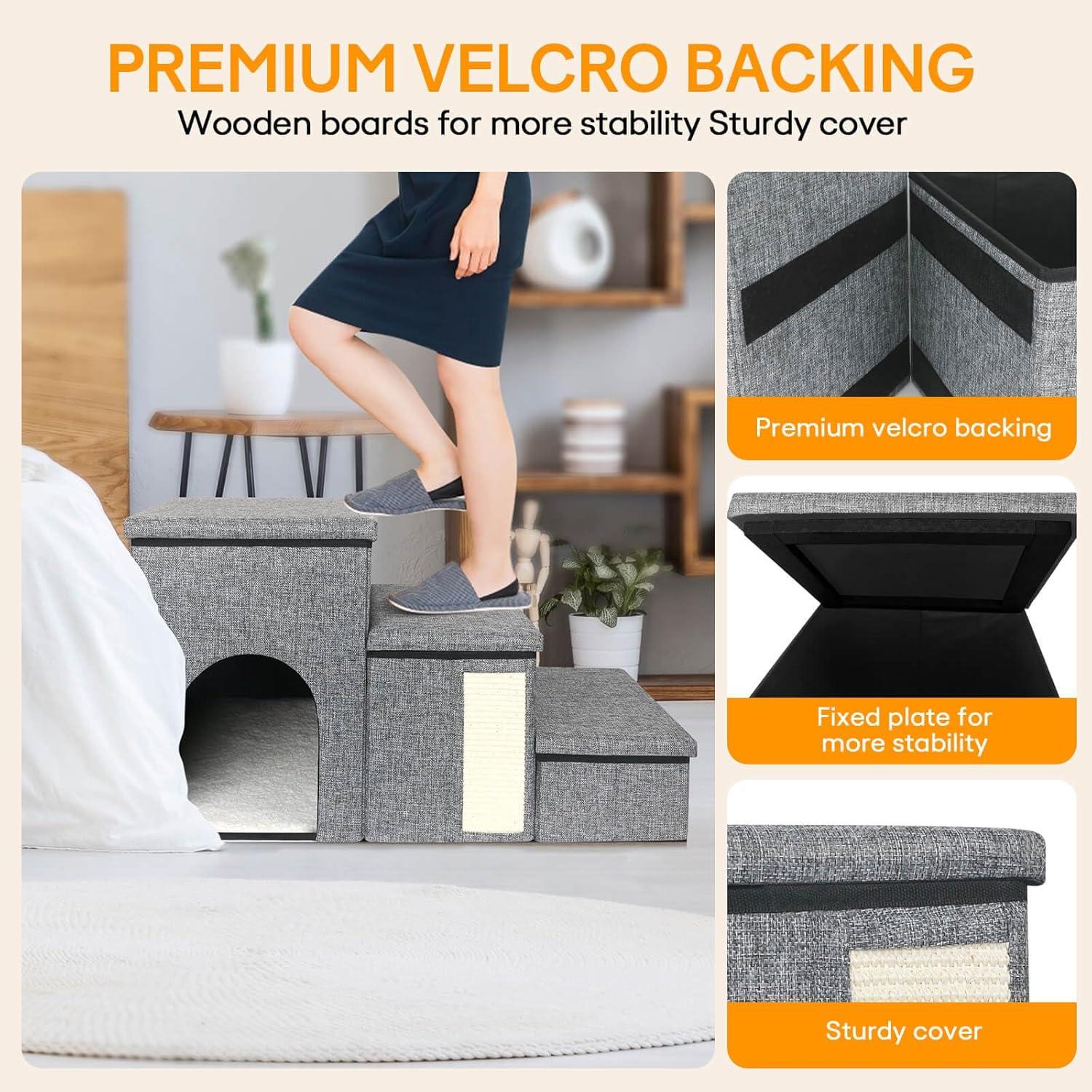 Escaleras Plegables para Perros Petizer 3 Escalones 43 cm