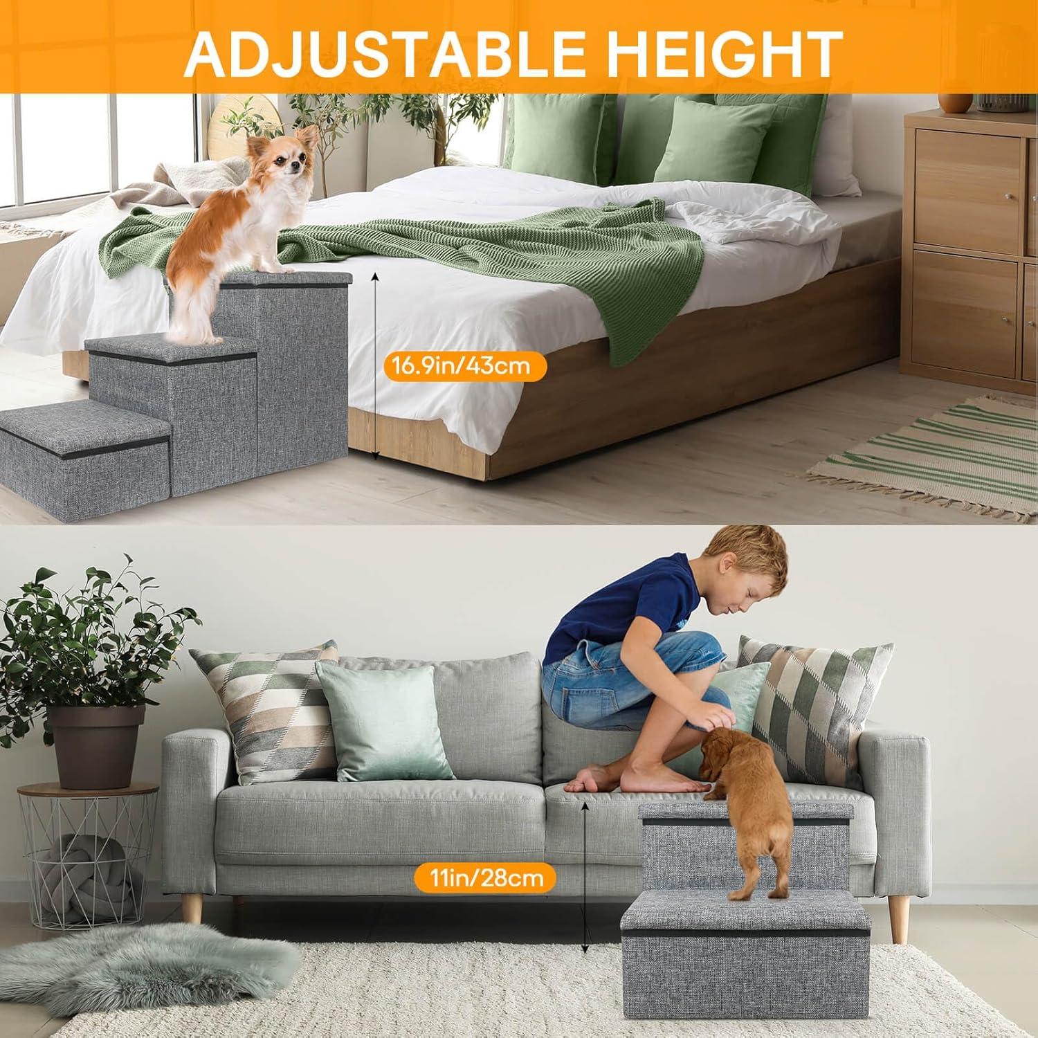 Escaleras Plegables para Perros Petizer 3 Escalones 43 cm