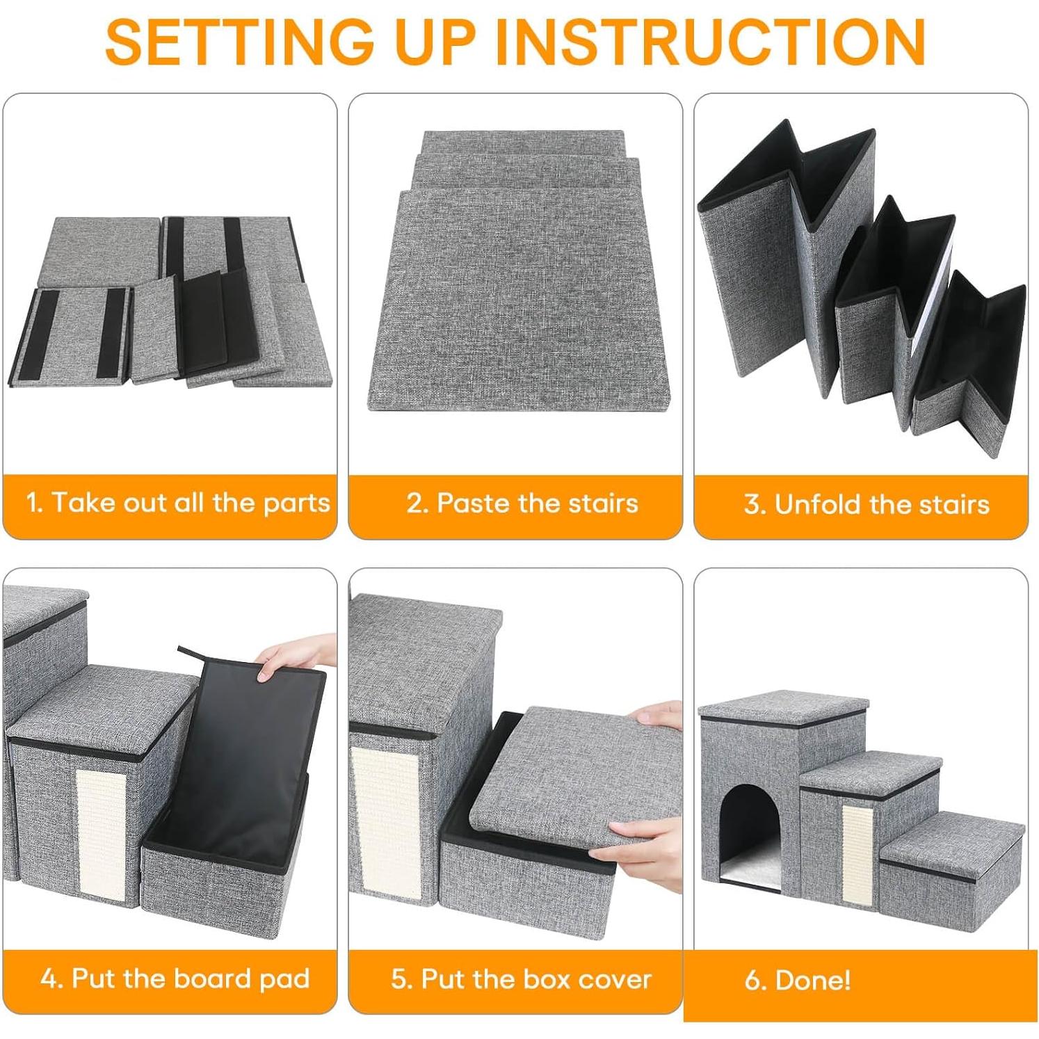 Escaleras Plegables para Perros Petizer 3 Escalones 43 cm