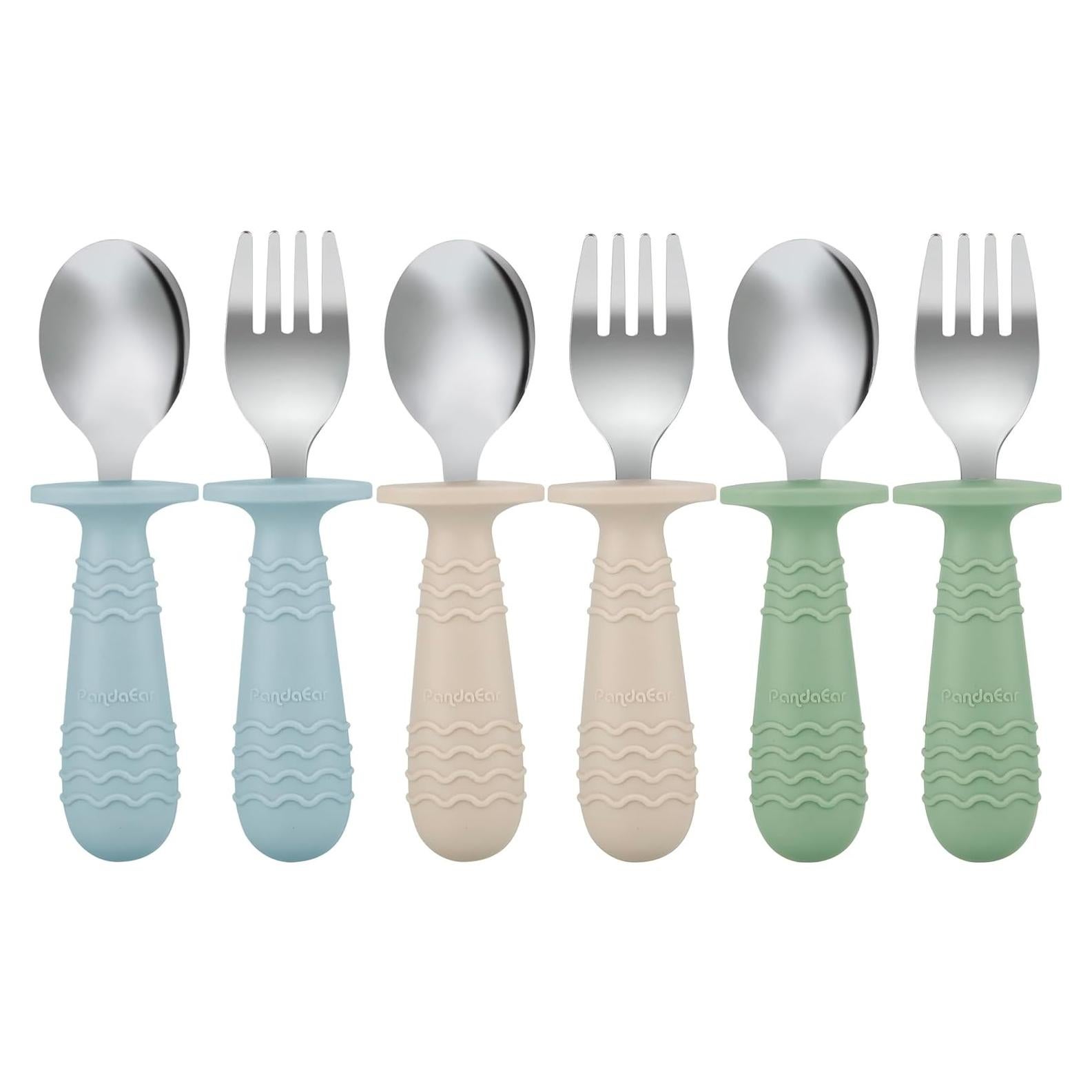 Juego de Utensilios de Acero Inoxidable PandaEar 6 Piezas Bebés