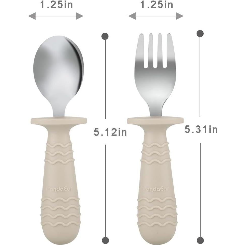 Juego de Utensilios de Acero Inoxidable PandaEar 6 Piezas Bebés