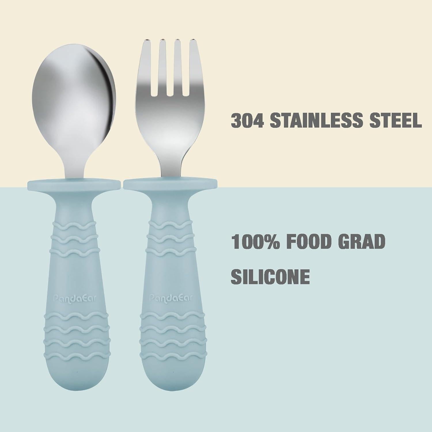 Juego de Utensilios de Acero Inoxidable PandaEar 6 Piezas Bebés
