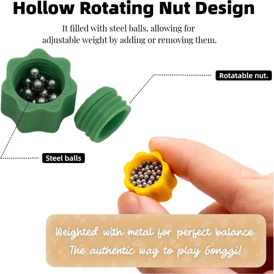 Juego Gonggi Coreano W.Sealet con Bolas de Acero - 5 Piezas