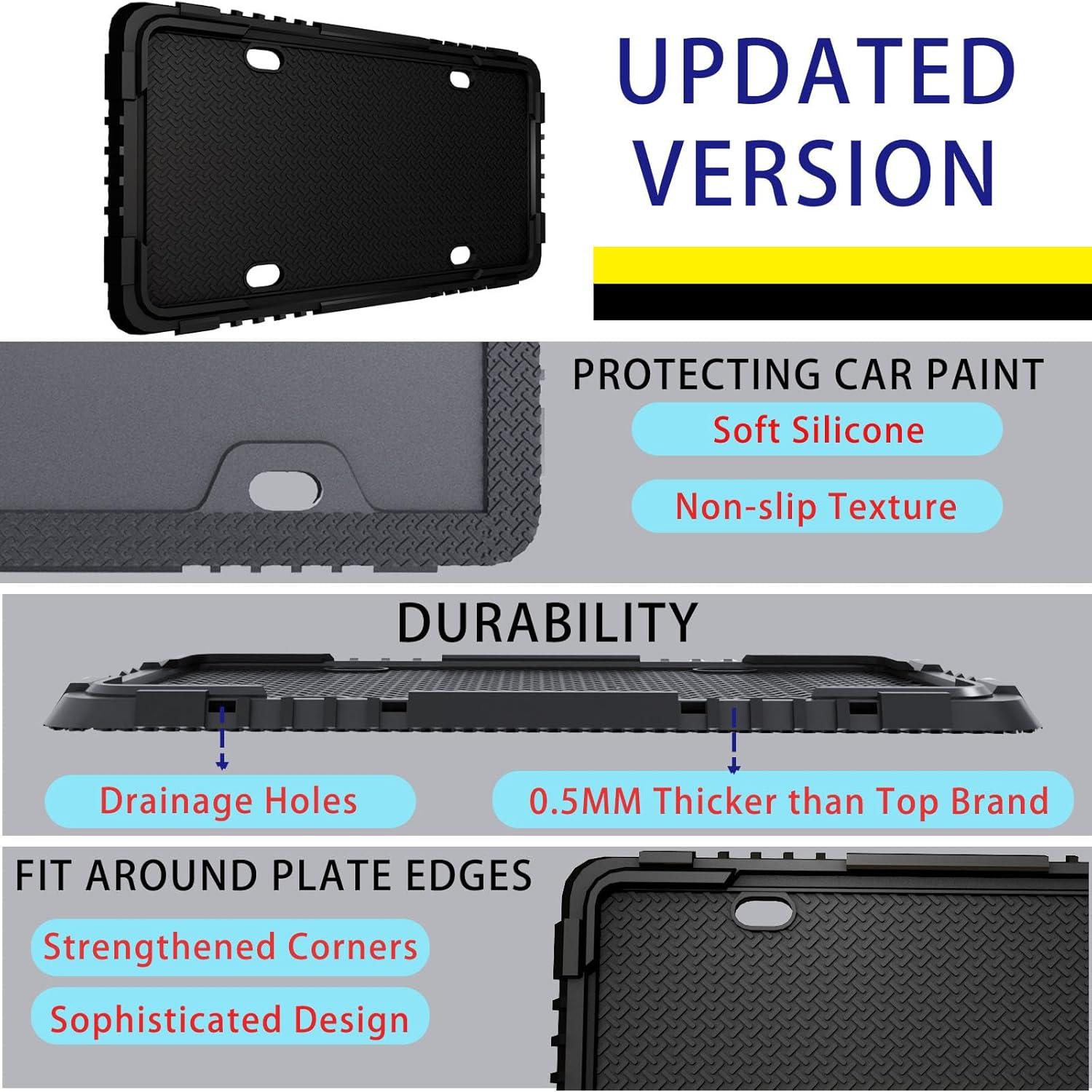 Marco de Placa de Licencia de Silicona Negra Crossarctic - Paquete de 2