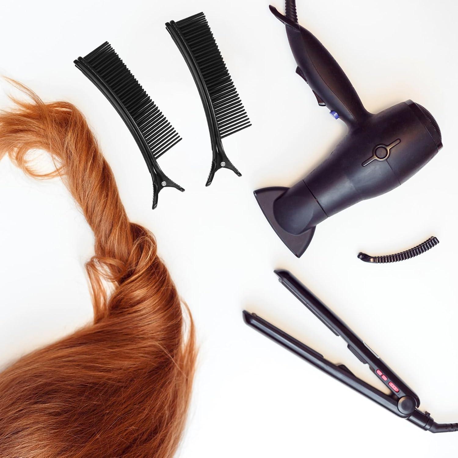 4 Clips de Agarre para Cabello HAKFOO - 14x3.6cm, Negro