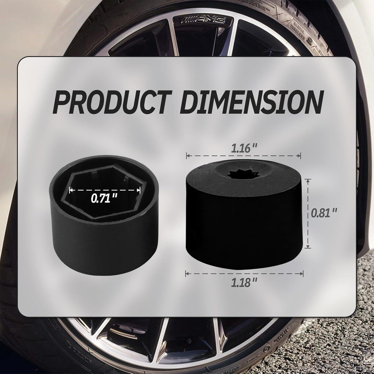 20 Cubiertas de Tuercas de Rueda JRYEM 17mm con Herramienta