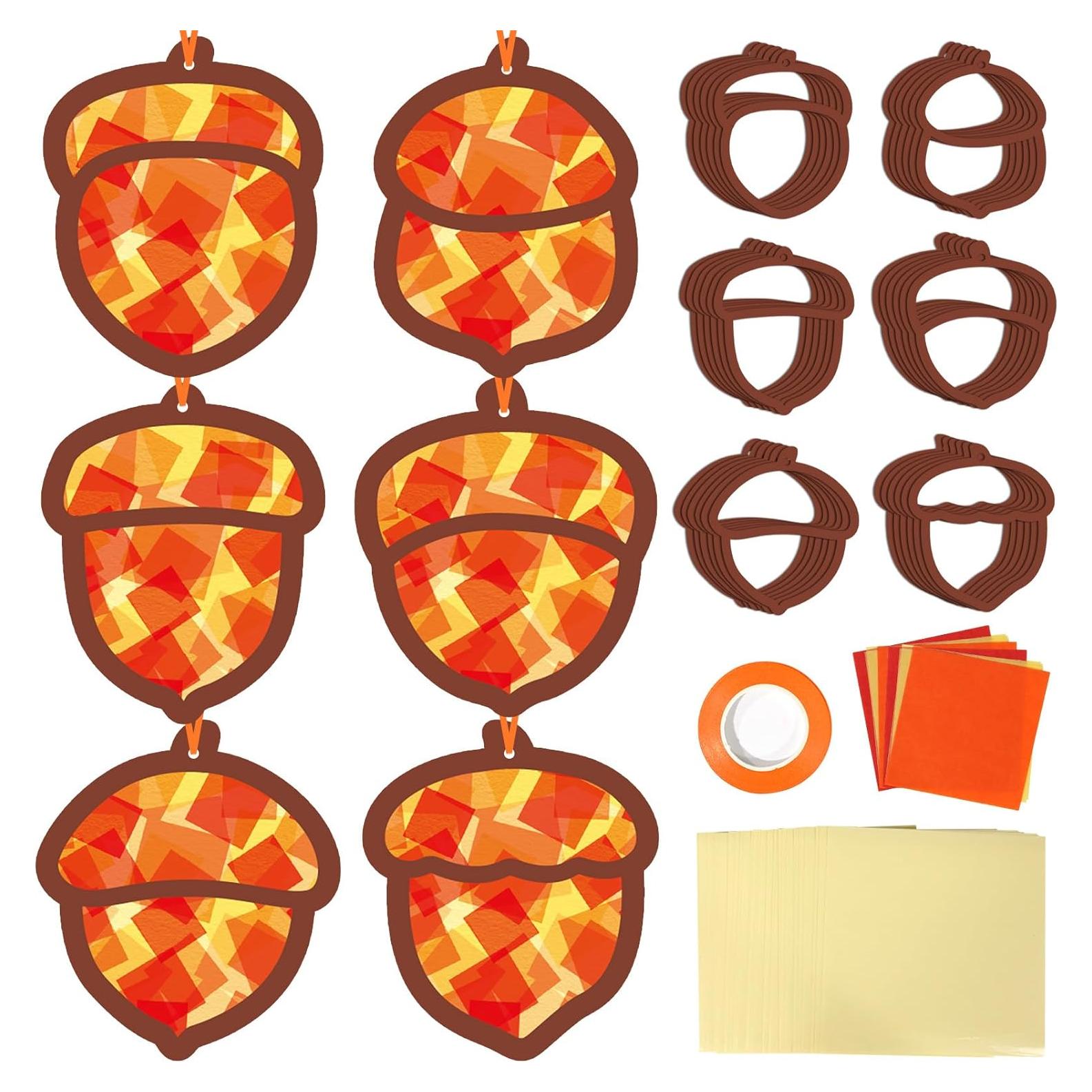 Kit de Manualidades Otoño Qyeahkj 36 Set Bellotas Colorido