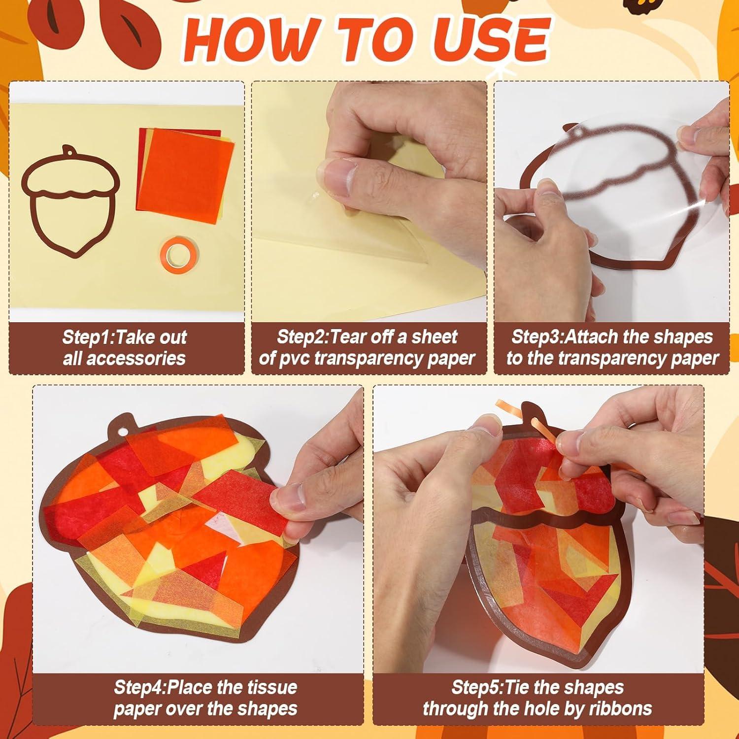 Kit de Manualidades Otoño Qyeahkj 36 Set Bellotas Colorido