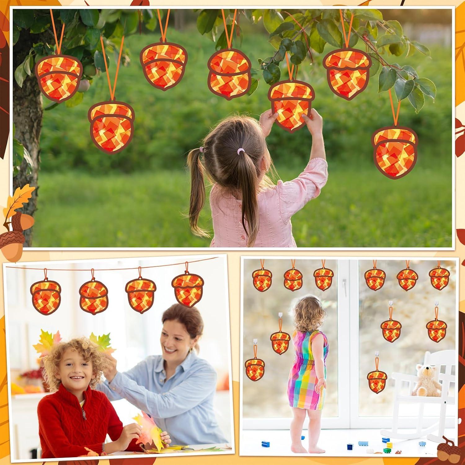 Kit de Manualidades Otoño Qyeahkj 36 Set Bellotas Colorido