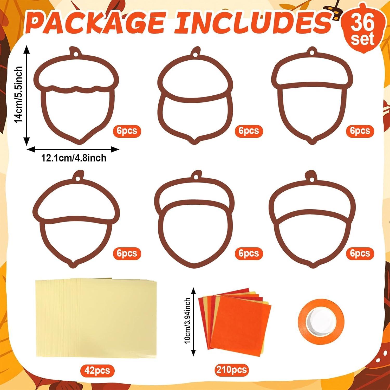 Kit de Manualidades de Bellotas Qyeahkj 36 Piezas Otoño