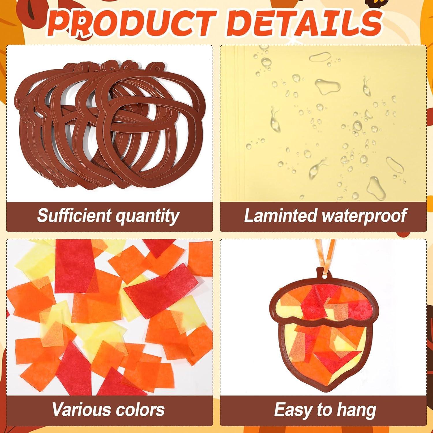 Kit de Manualidades de Bellotas Qyeahkj 36 Piezas Otoño