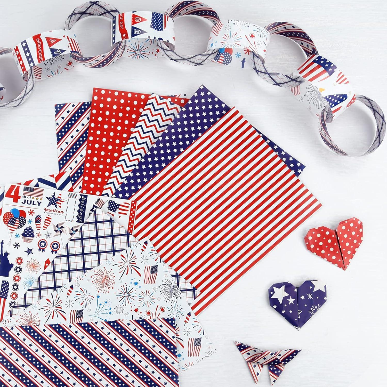 Papel Patrón 4 de Julio Morcheiong A4 30 Hojas Doble Cara