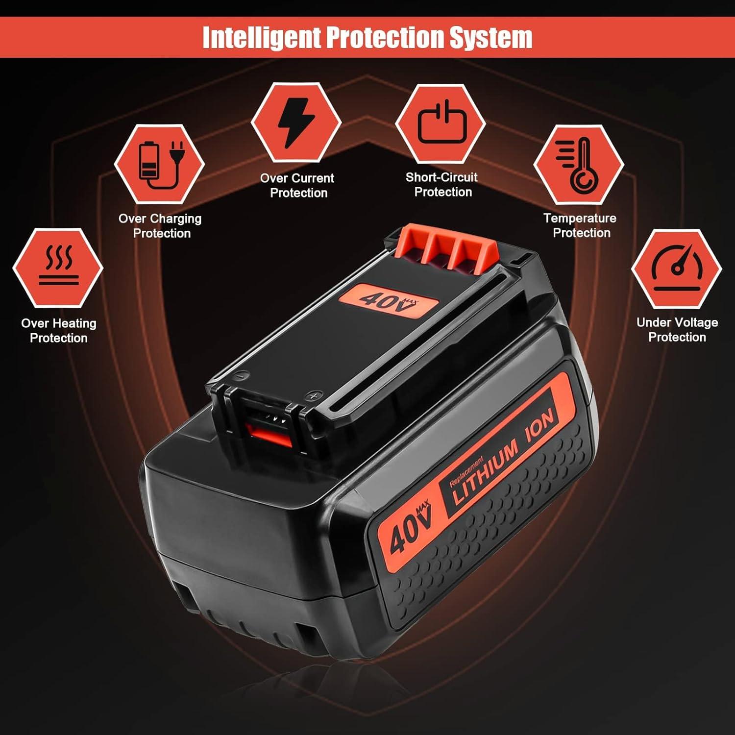 Batería Litio 40V 3600mAh Reemplazo Black Decker LBX2040