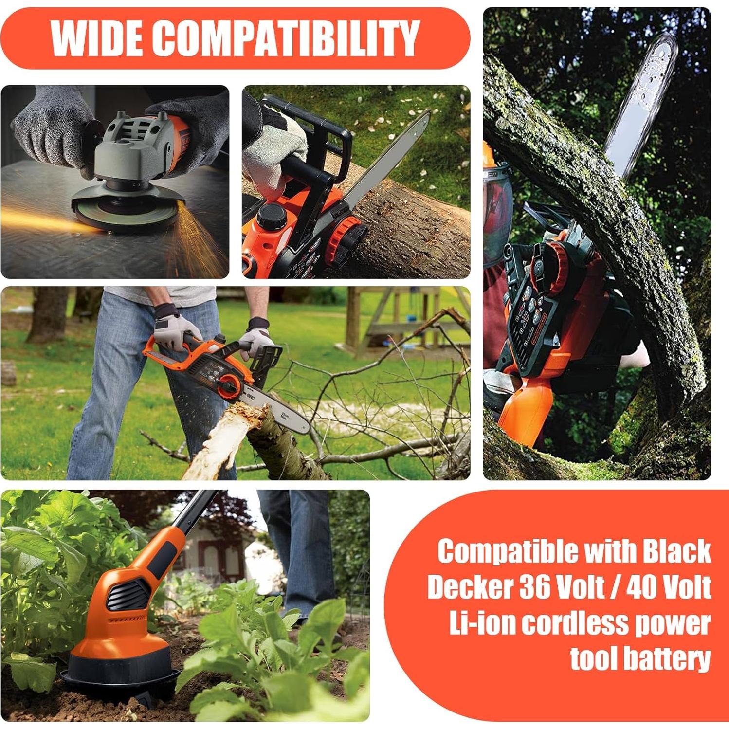 Batería Litio 40V 3600mAh Reemplazo Black Decker LBX2040