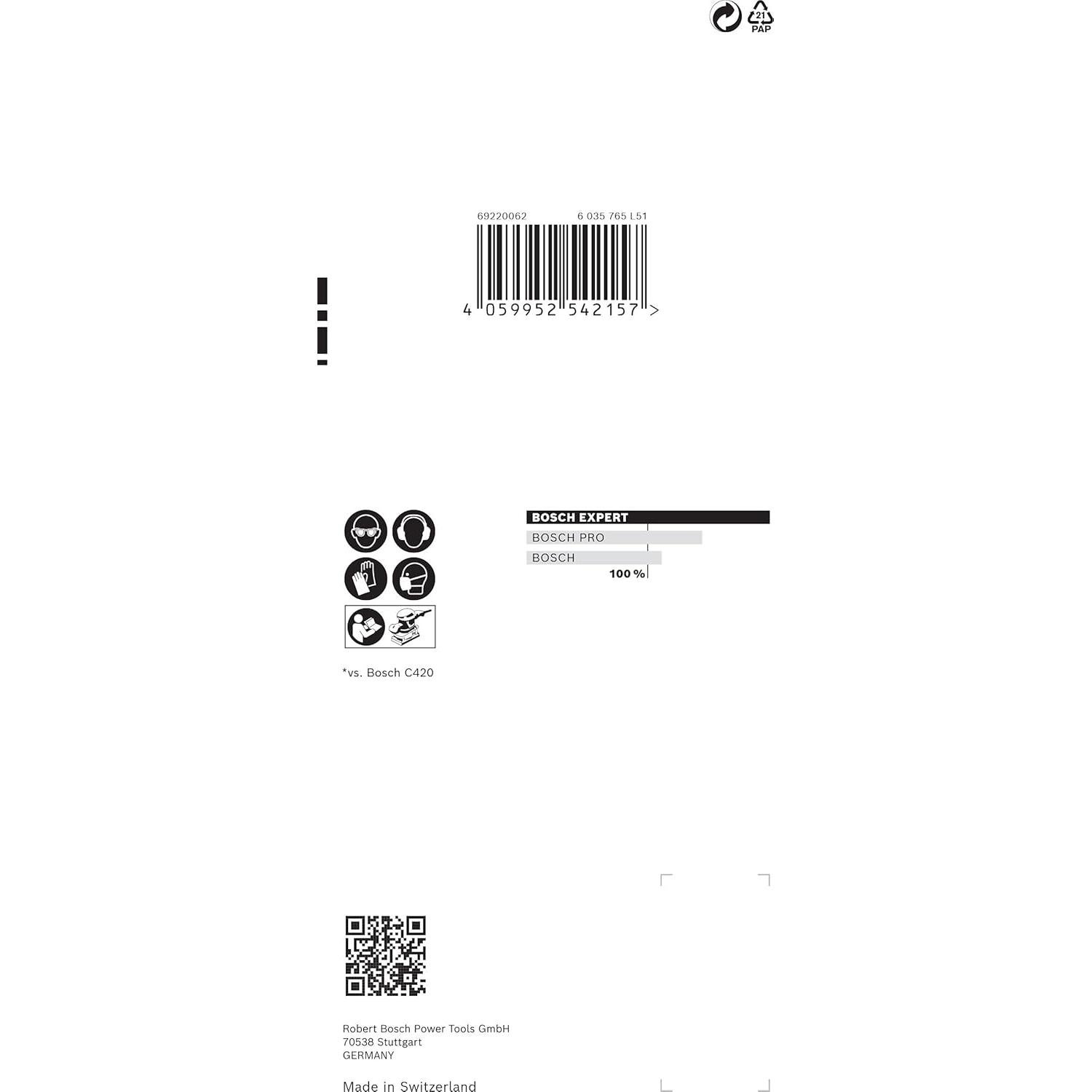 Lija Bosch Expert C470 80x133 mm Grano 40 - 10 Piezas