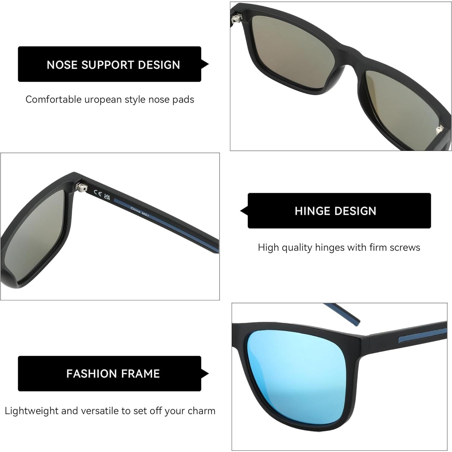 Gafas de sol polarizadas ZENOTTIC para hombres UV400 TR90