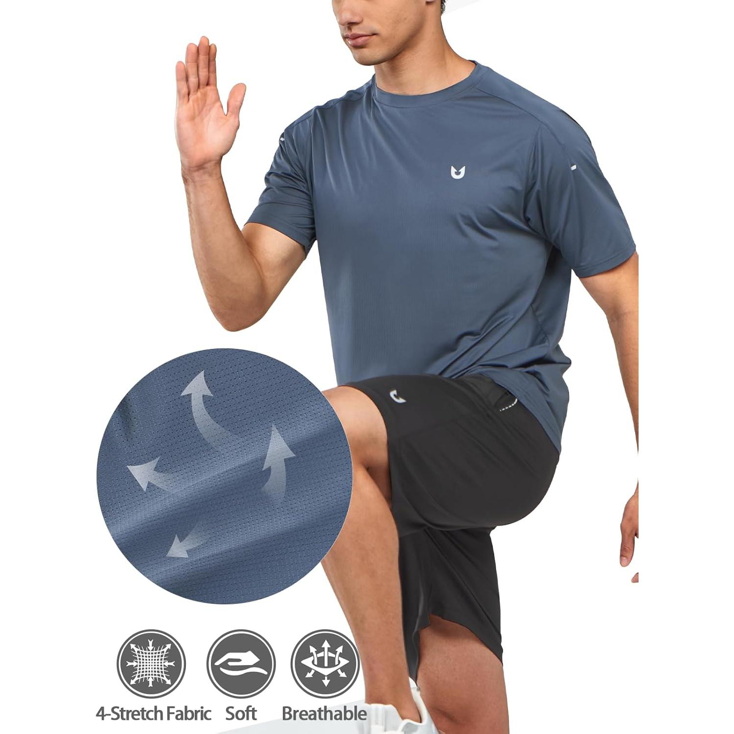 Camiseta Deportiva NORTHYARD Hombre Secado Rápido Gris Frío