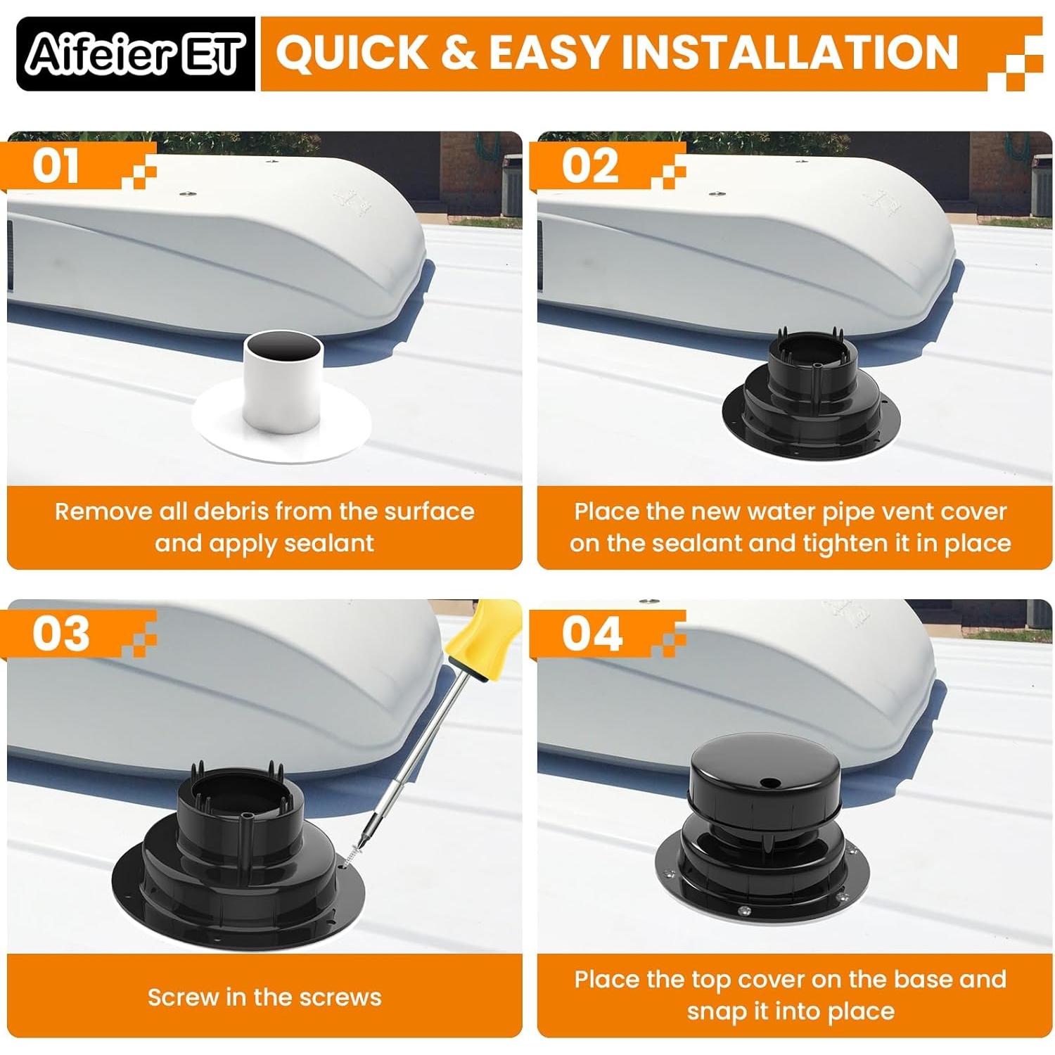 Tapa de Ventilación Aifeier ET para RV 5.3" Negro