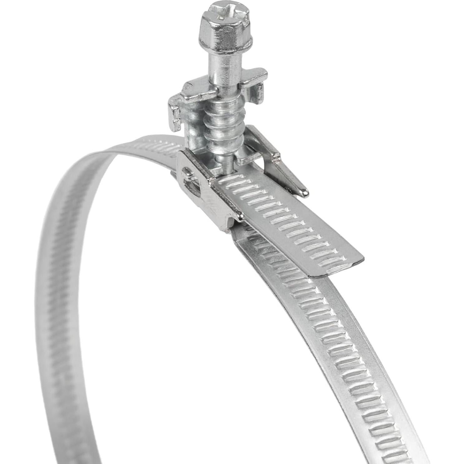 Repa Market 4" Inch Pack of 10 Ducting Clamp - Adjustable Galvanized Steel Duct Hose Clamps with Worm Gear - Wide Diameter Range Fittings - Flexible Fastener for Dryer Vent Hose, PVC, ABS Plastic Pipe