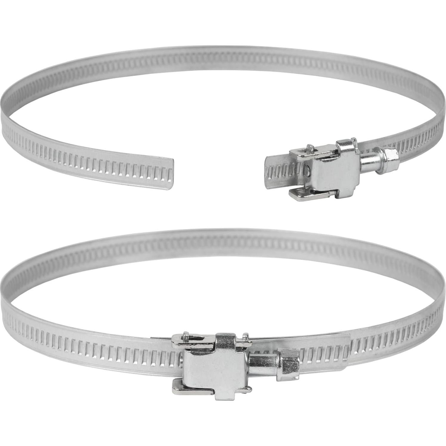 Repa Market 4" Inch Pack of 10 Ducting Clamp - Adjustable Galvanized Steel Duct Hose Clamps with Worm Gear - Wide Diameter Range Fittings - Flexible Fastener for Dryer Vent Hose, PVC, ABS Plastic Pipe