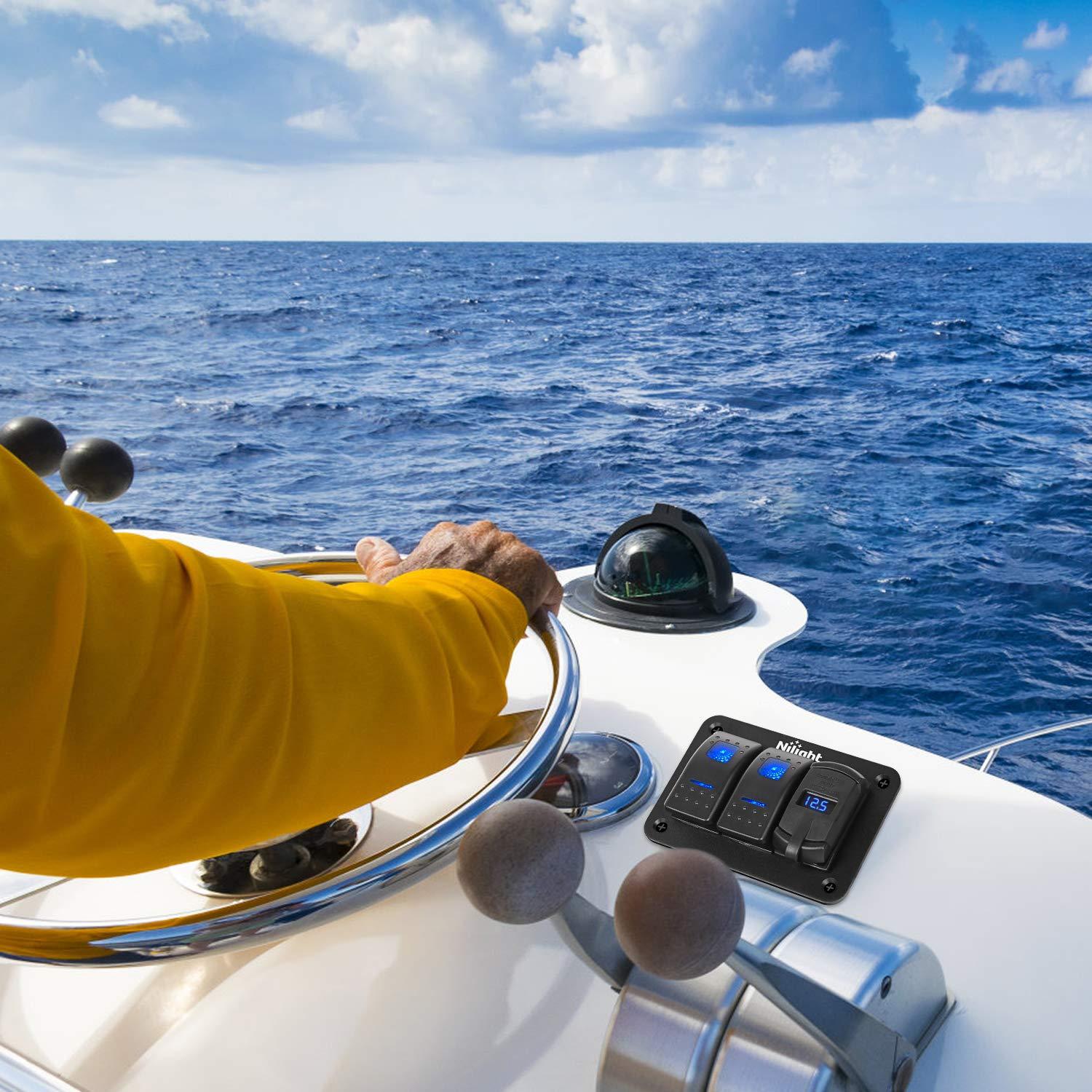 Panel de Interruptores Rocker Nilight 90116C con Cargador USB 4.8A