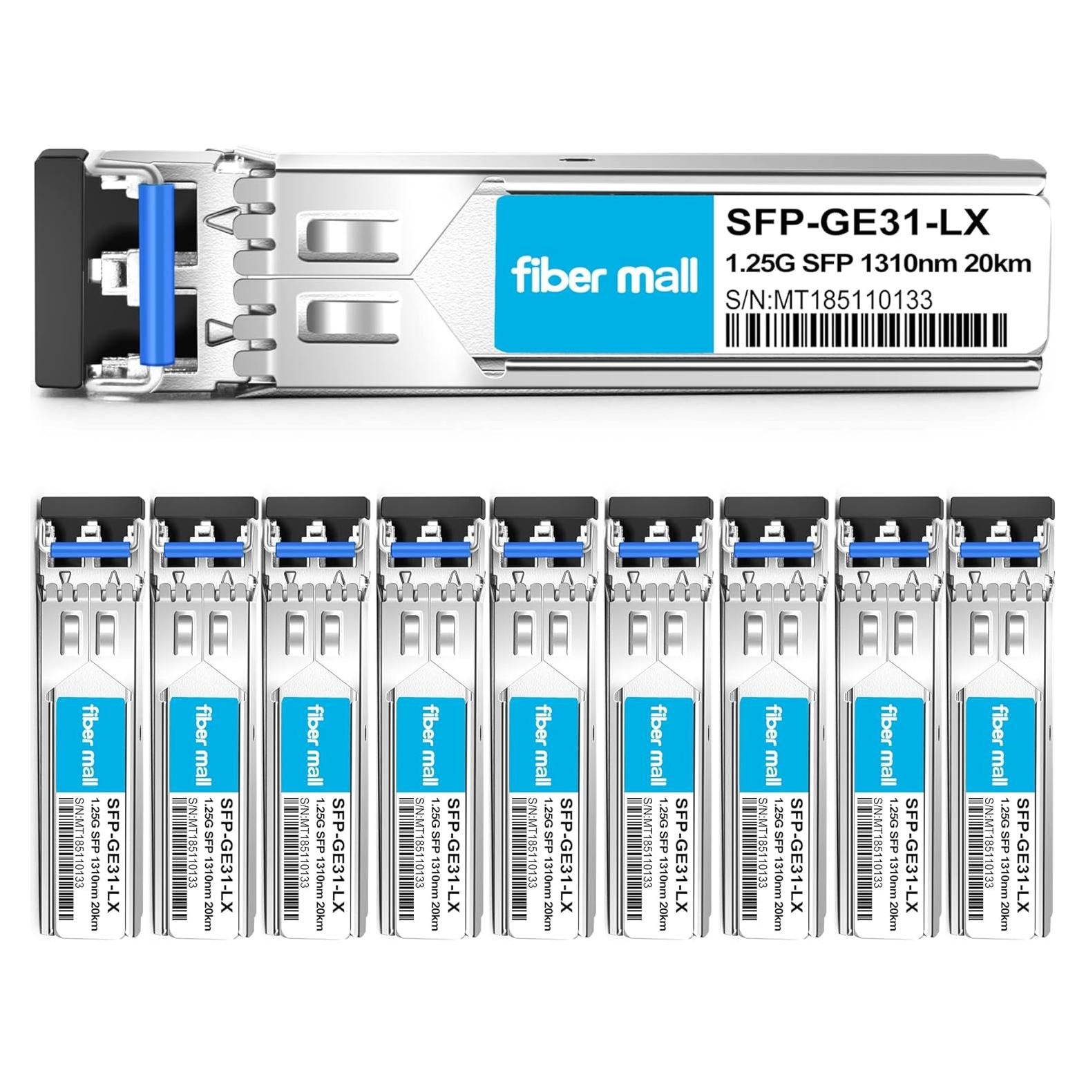 Módulo Transceptor SFP 1G FiberMall J4859C 1310nm 20km Paquete 10