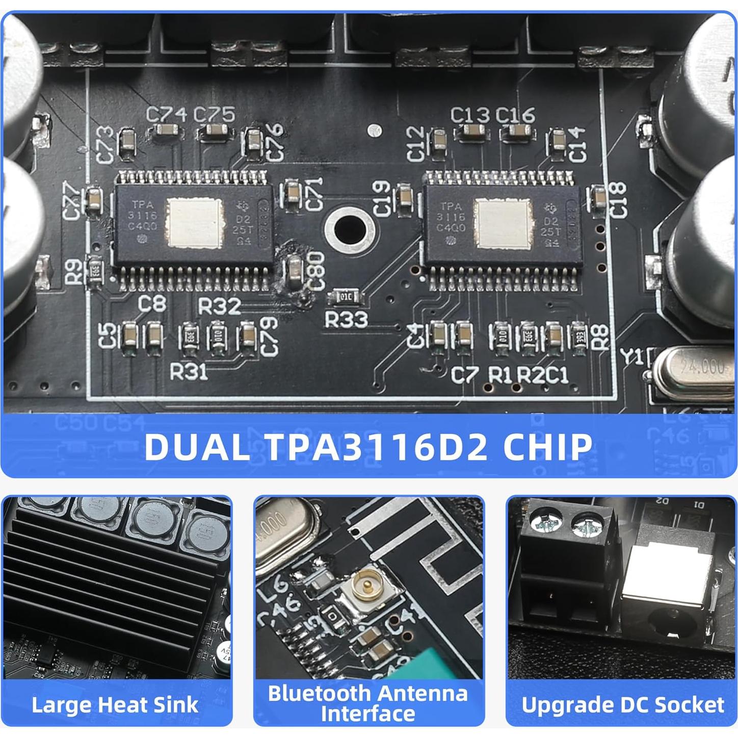 Amplificador de Potencia ZK-TB21 2.1 Canales Bluetooth 50W+50W+100W