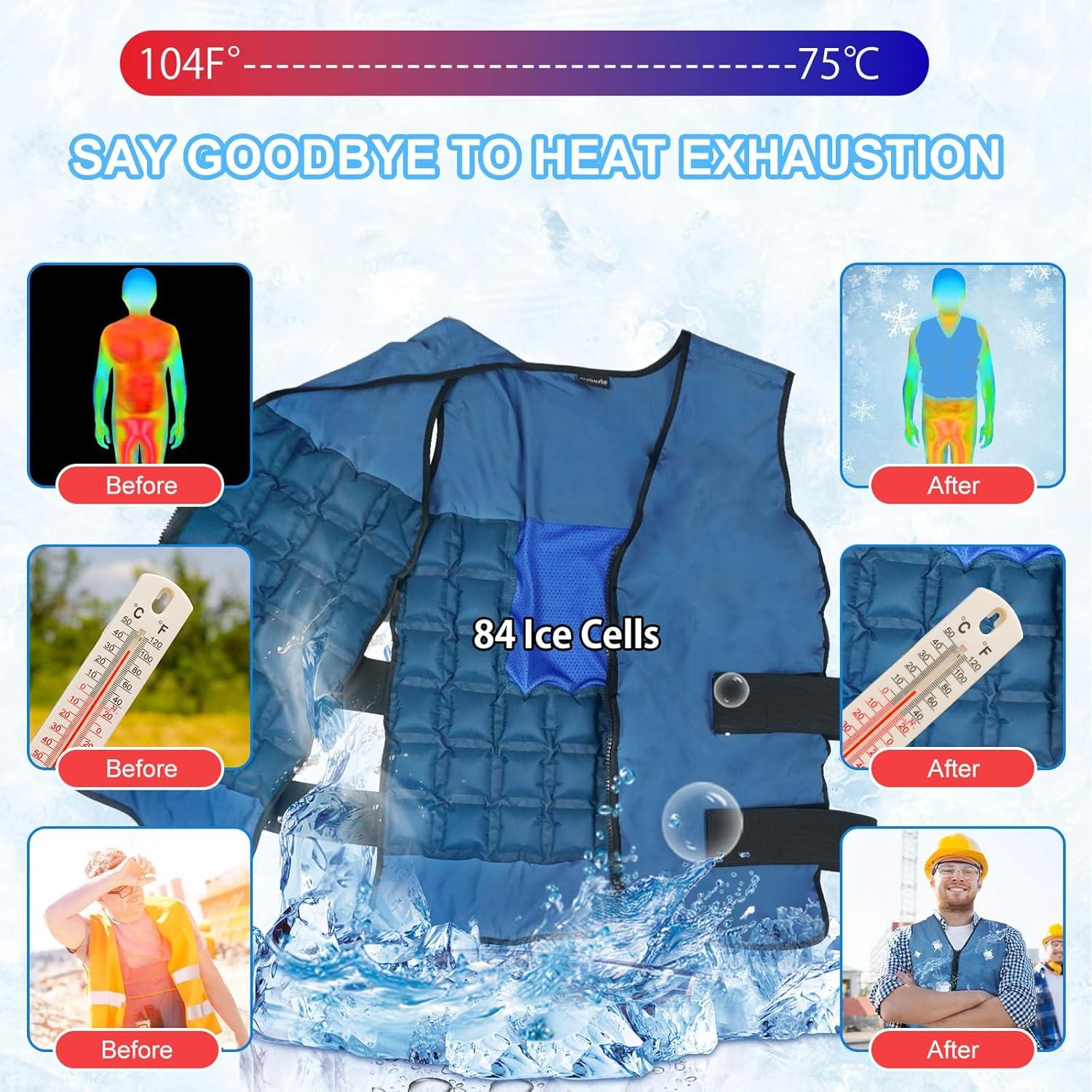 Chaleco Enfriamiento Instantáneo Unisex S-5XL con Hielo