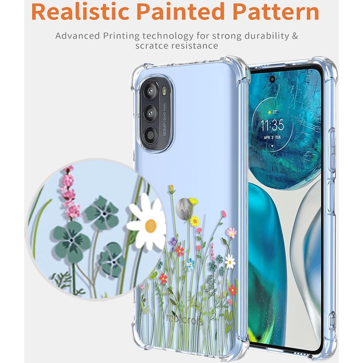 Funda Transparente para Moto G52 4G/G82 5G/G71S 5G con Protector