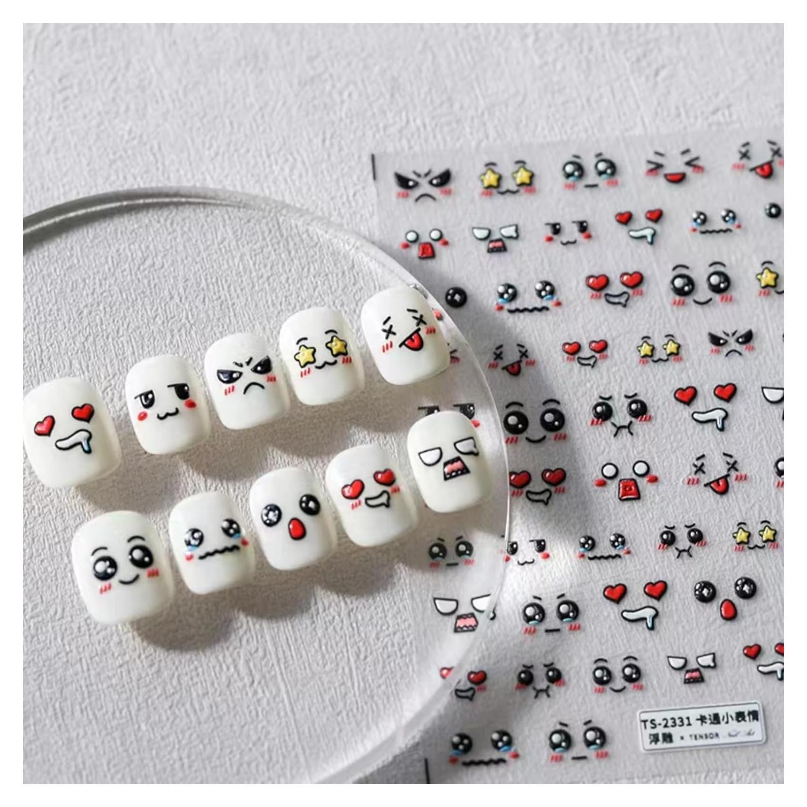 Pegatinas de Uñas Dedyel 5D Caras Sonrientes Autoadhesivas