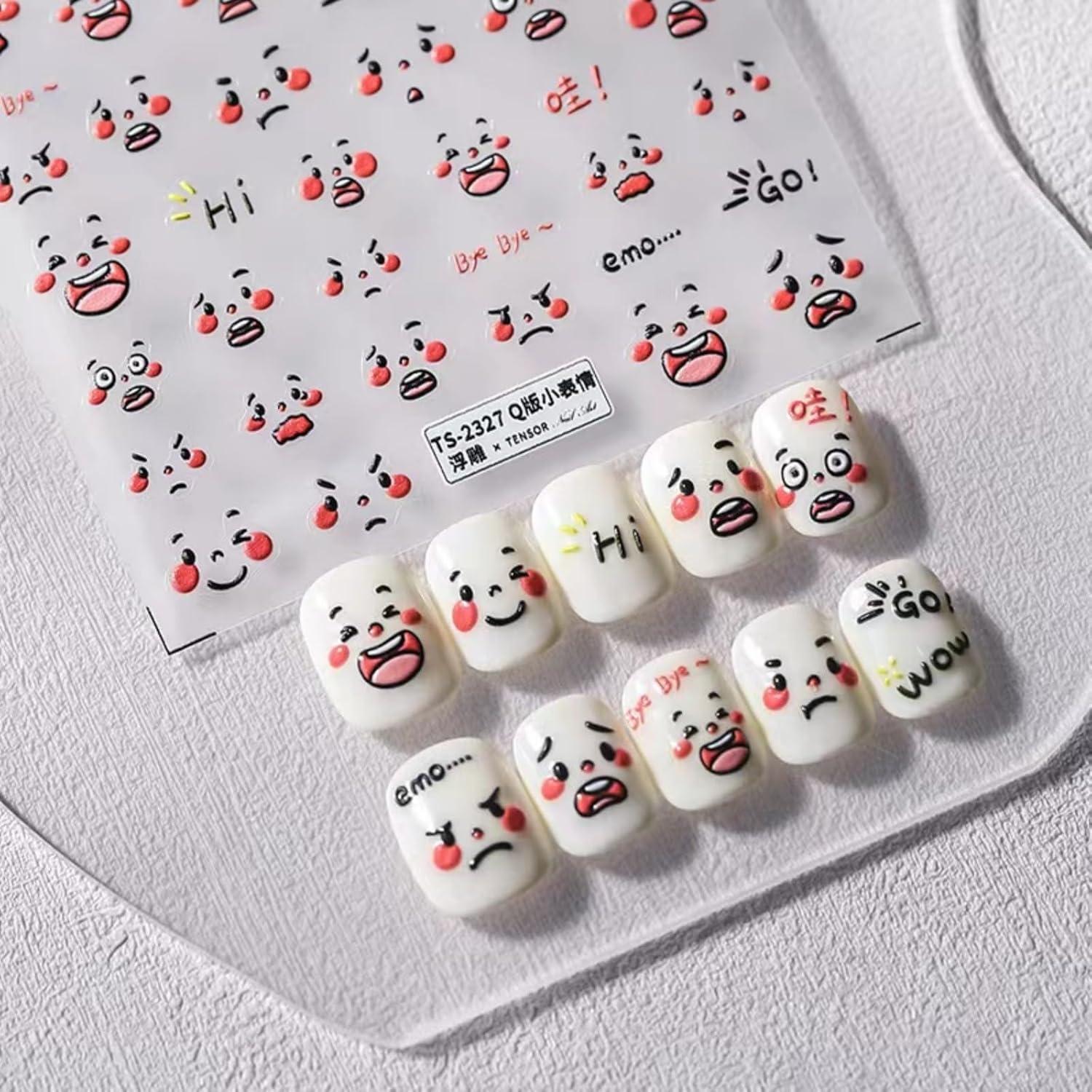 Pegatinas de Uñas Dedyel 5D Caras Sonrientes Autoadhesivas
