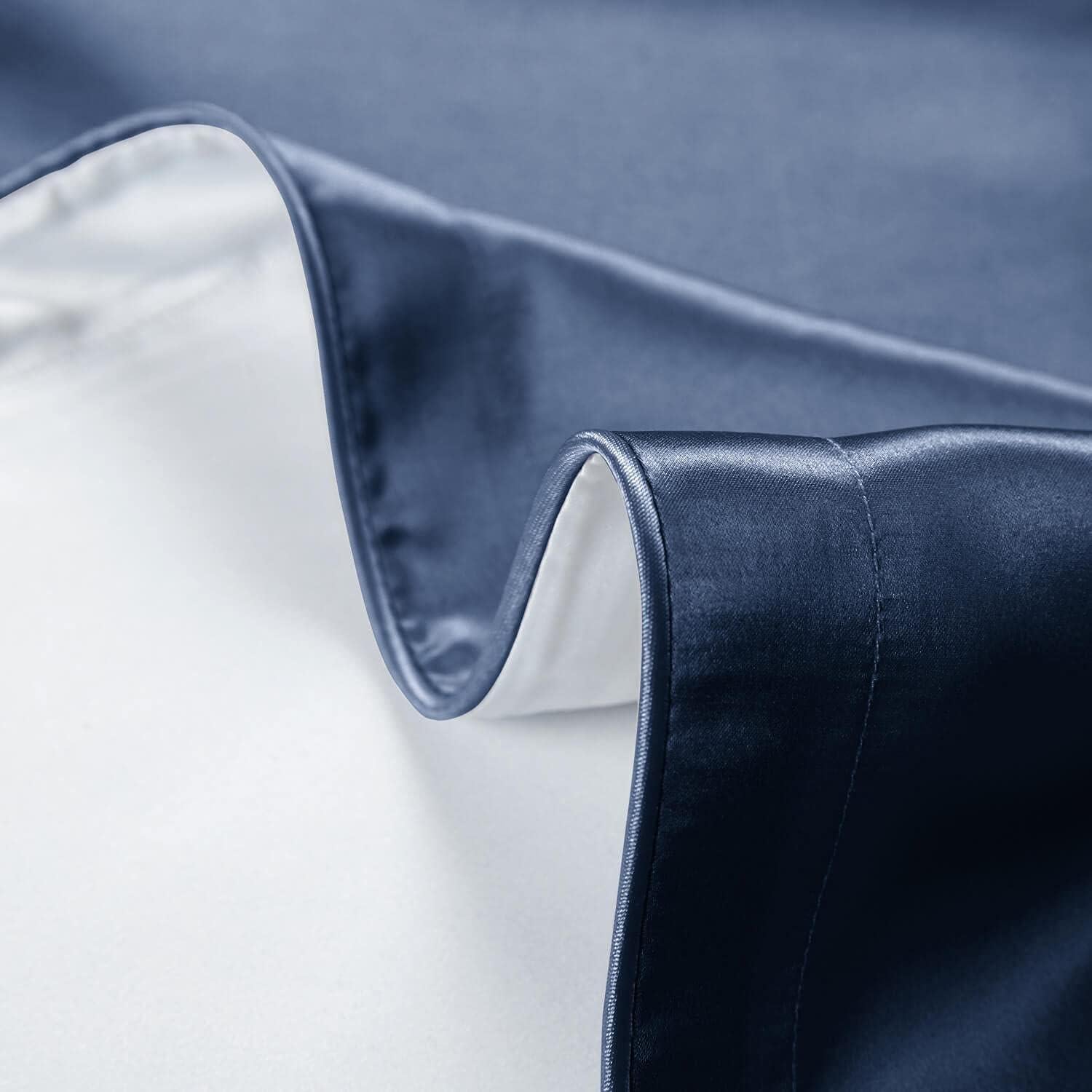 Funda de Almohada de Seda DISANGNI 51x66cm Azul Antienvejecimiento