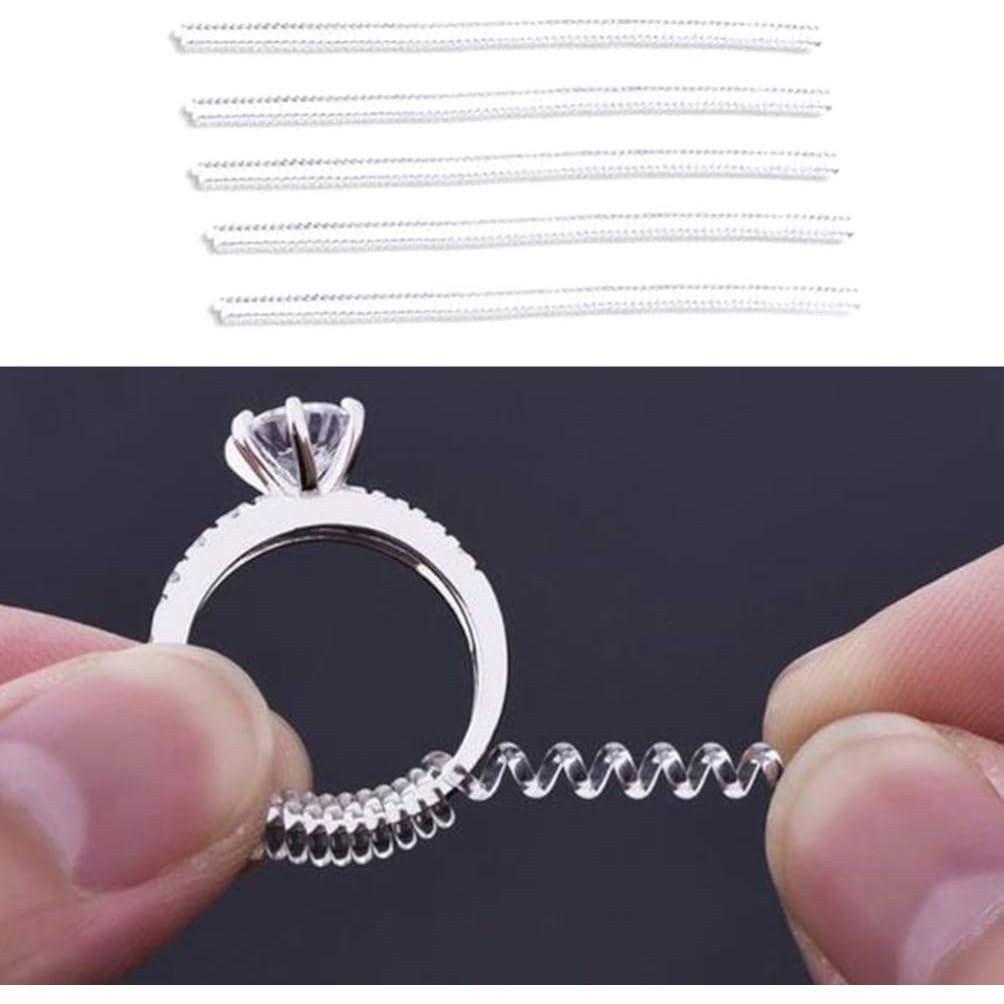 Medidor de Tamaño de Anillo 12PCS Adaptador TPU Transparente