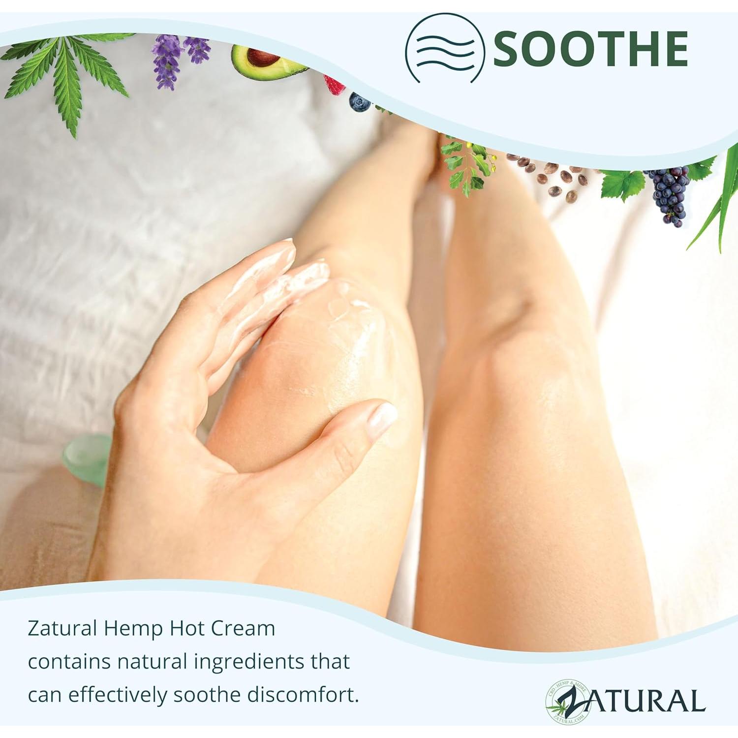 Crema Caliente Zatural 907g con Aceite de Cañamo y Esenciales