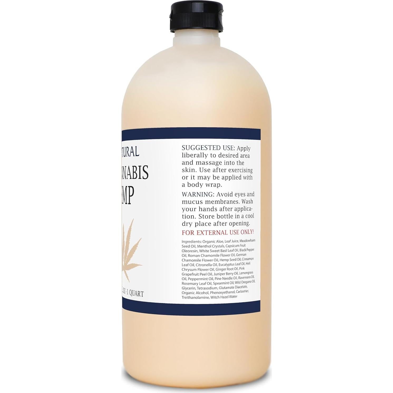 Crema Caliente Zatural 907g con Aceite de Cañamo y Esenciales