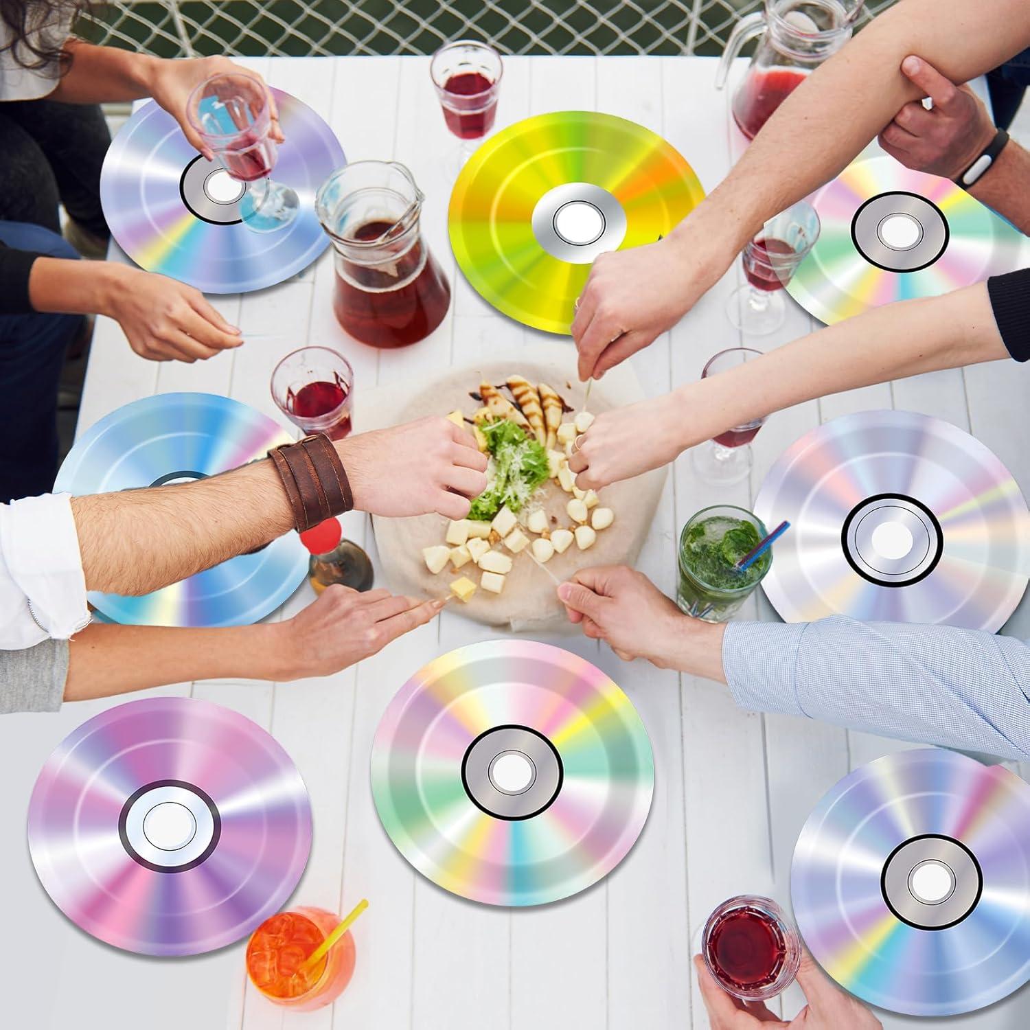 60 Platos de Papel Retro de los 90 - 18cm CD Fiesta CHUNNIN