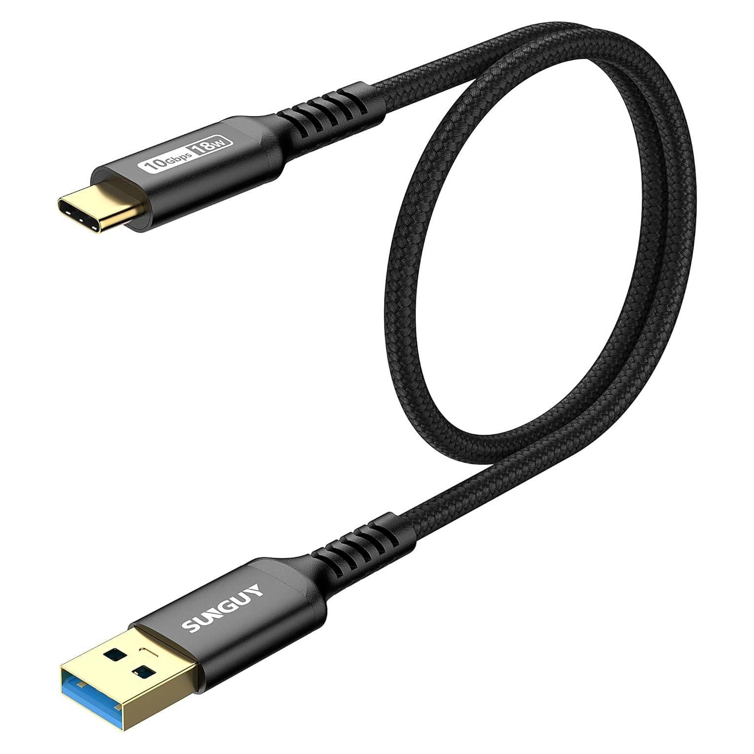 Cable USB C a USB A SUNGUY 1.5FT 10Gbps Carga Rápida