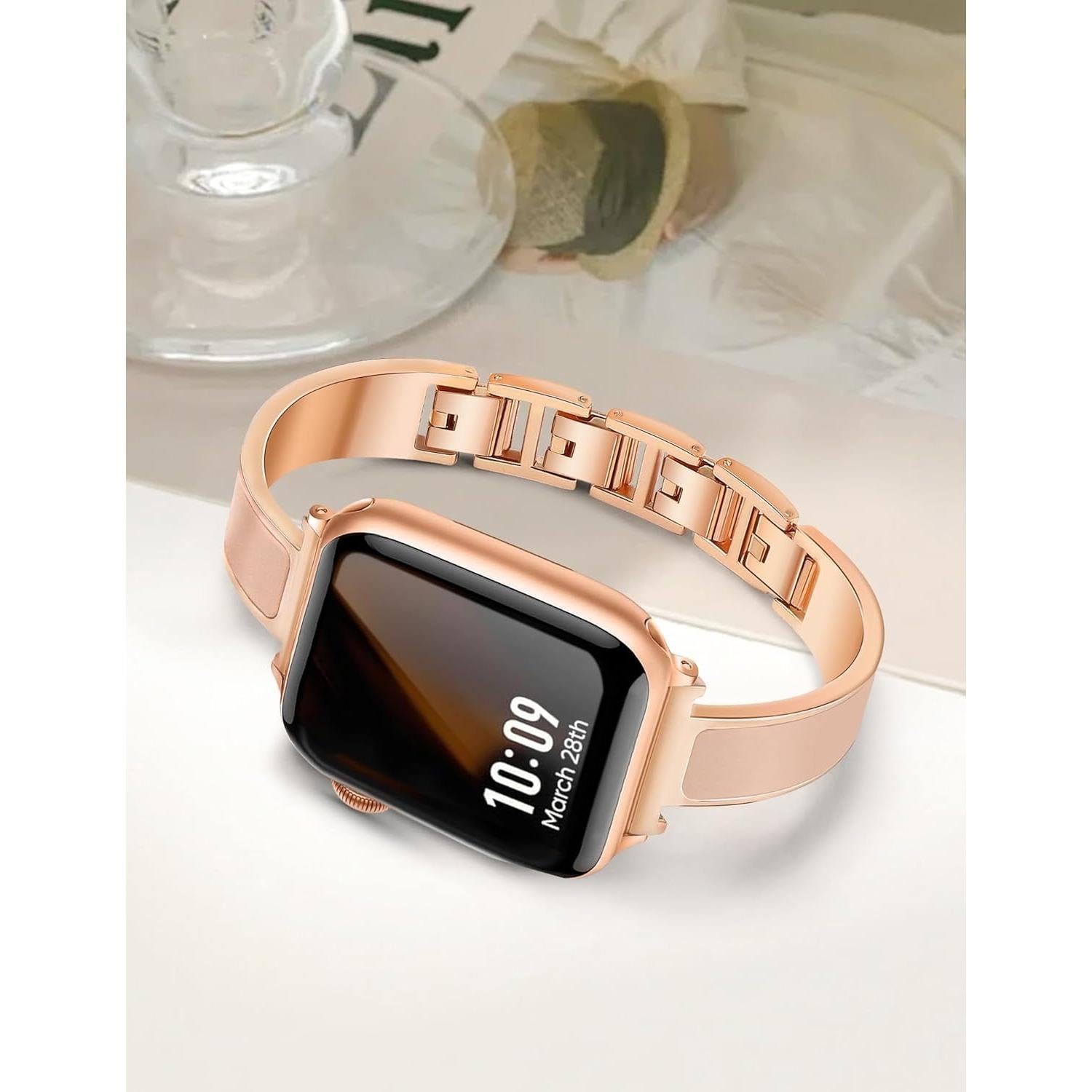 Banda de Reloj Slim Oro Rosa Newlibery para Apple Watch 38-42mm