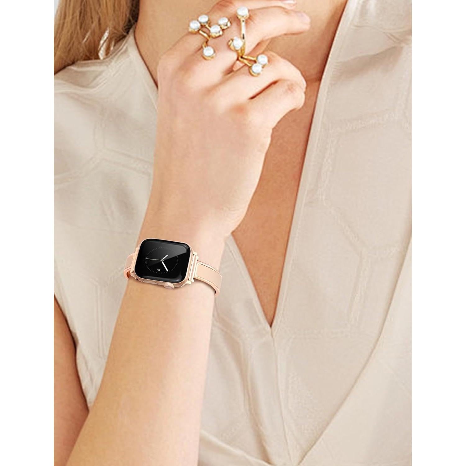 Banda de Reloj Slim Oro Rosa Newlibery para Apple Watch 38-42mm