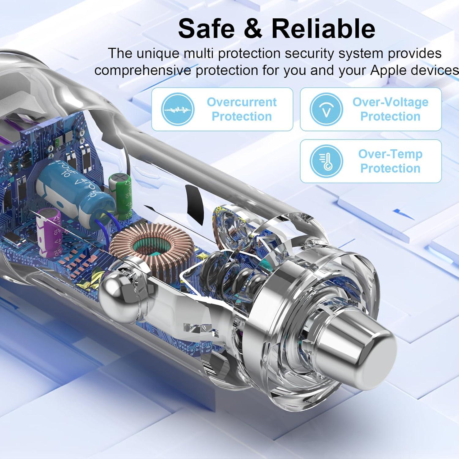 Cargador de Coche ZRTXBA 48W PD QC4.0 Doble Puerto USB C