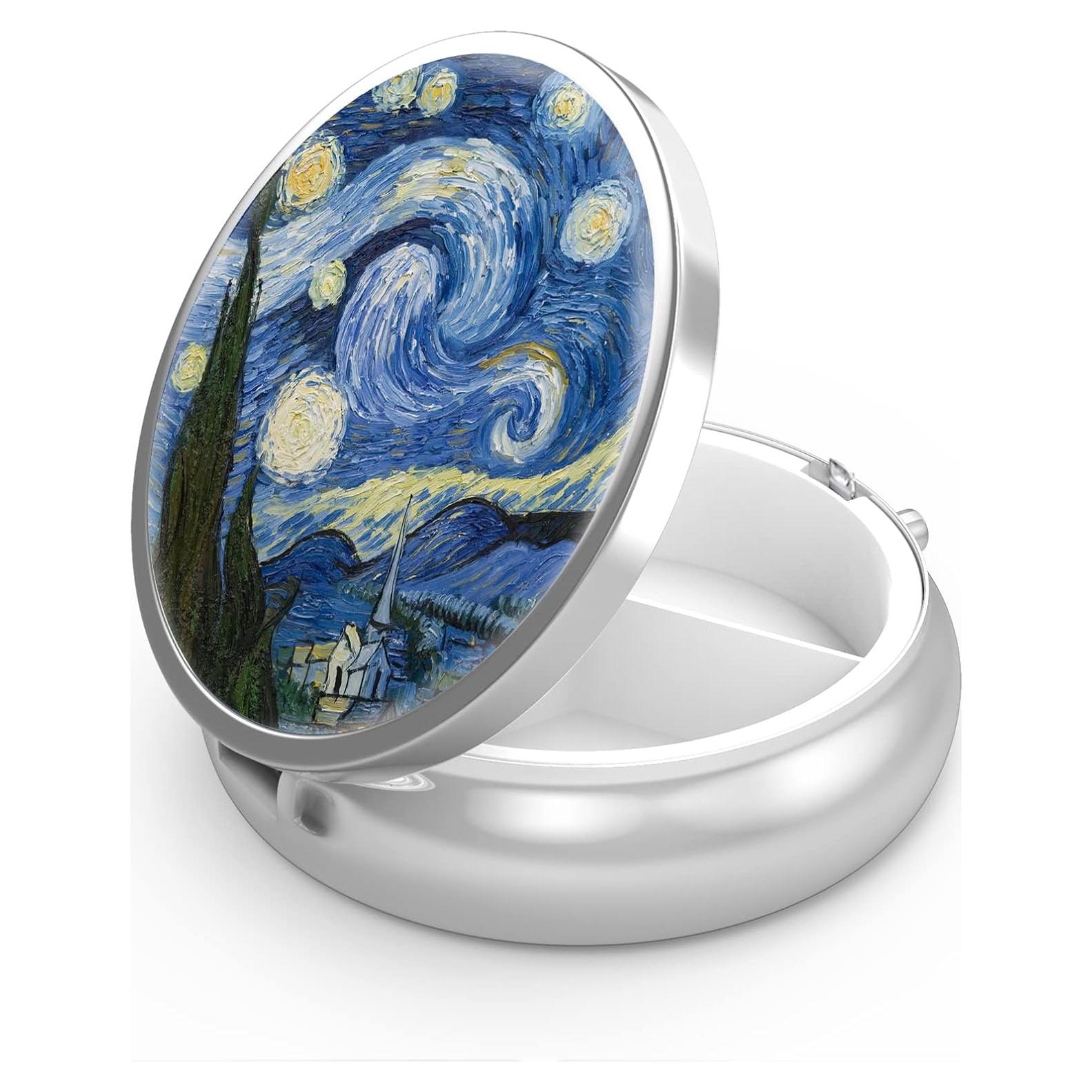 Caja de Pastillas Portátil Hion Noche Estrellada 3 Compartimentos