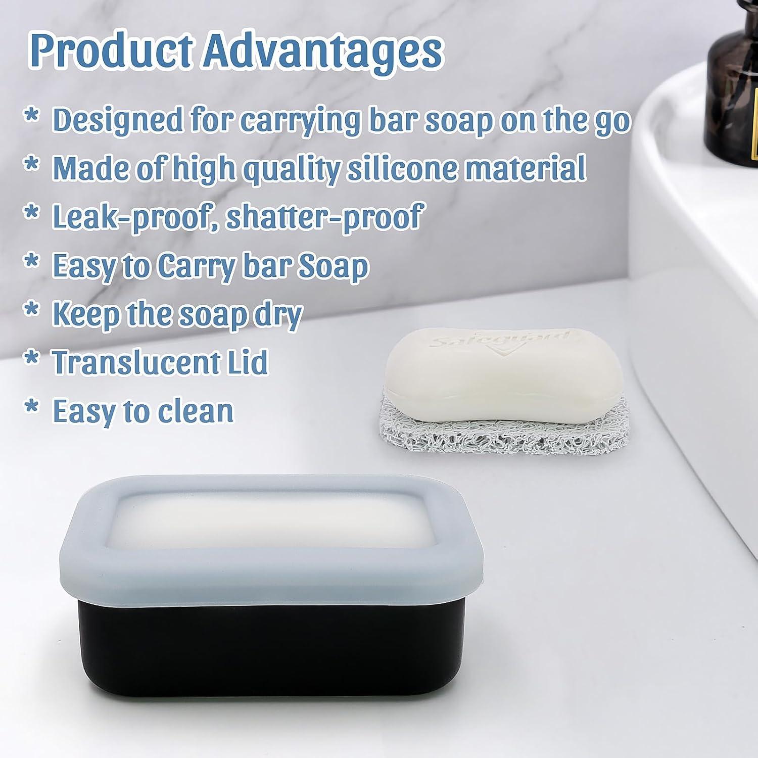 Caja de Jabón Ozner de Silicona a Prueba de Fugas - Negro