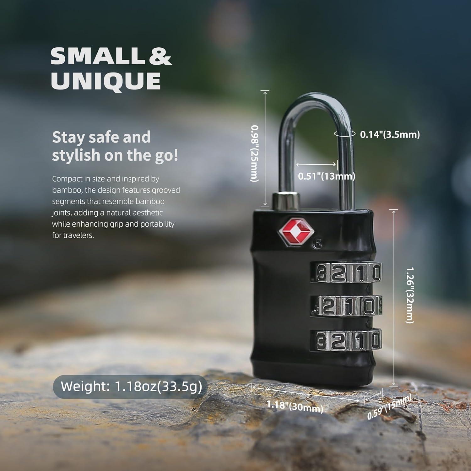 Candado de Combinación TSA UP Security - 3 Dígitos, Negro