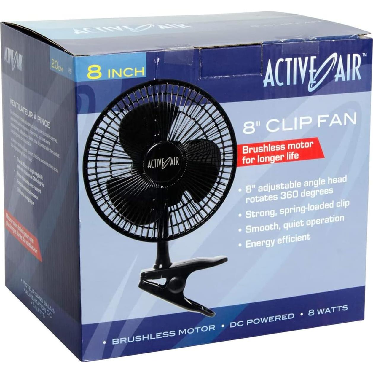 Ventilador Clip-On Active Air 8" Ultra Silencioso 7.5W