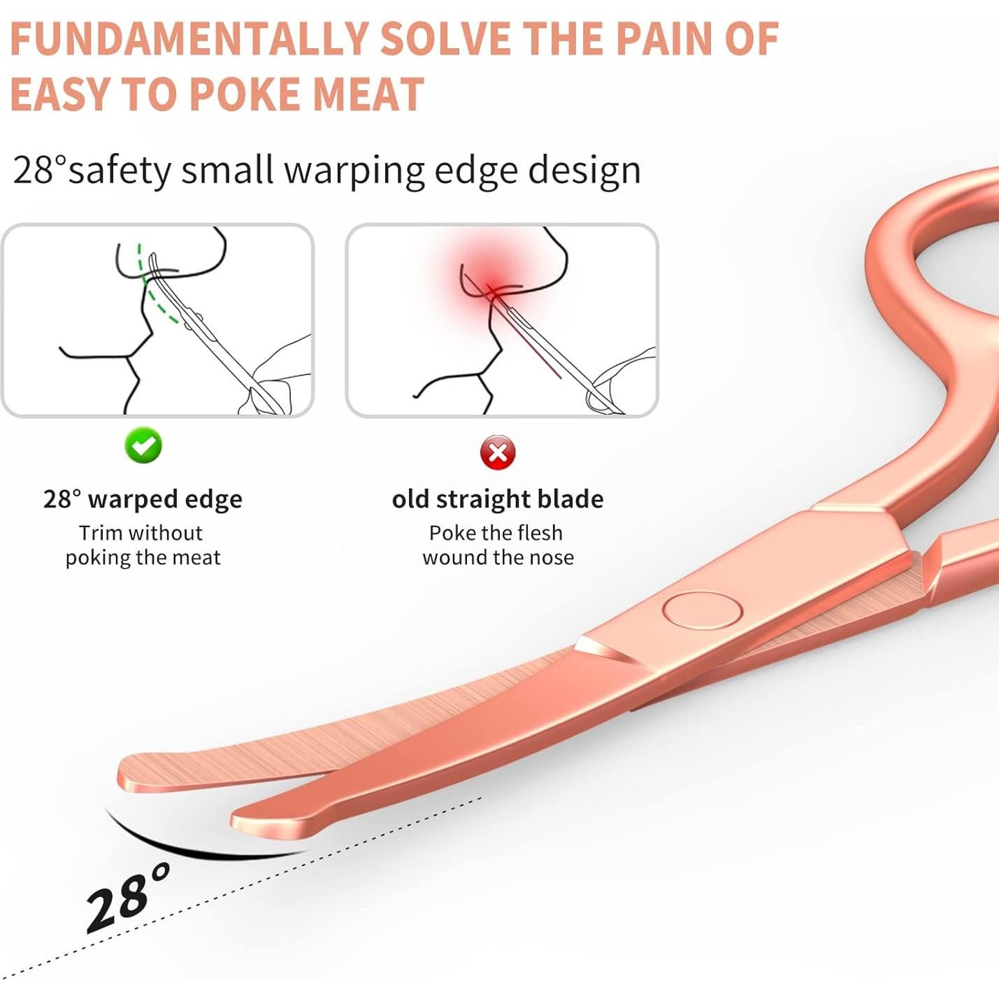Tijeras Pequeñas AsonTao para Cejas y Vello Nasal - Dorado