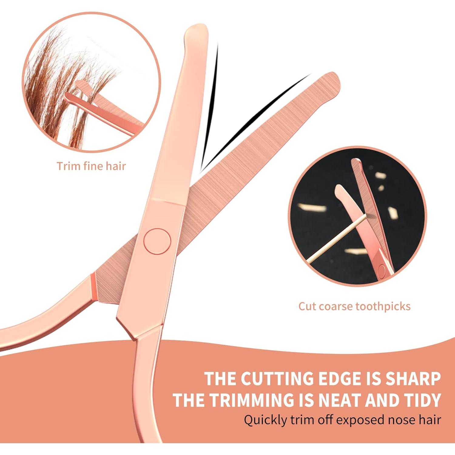 Tijeras Pequeñas AsonTao para Cejas y Vello Nasal - Dorado