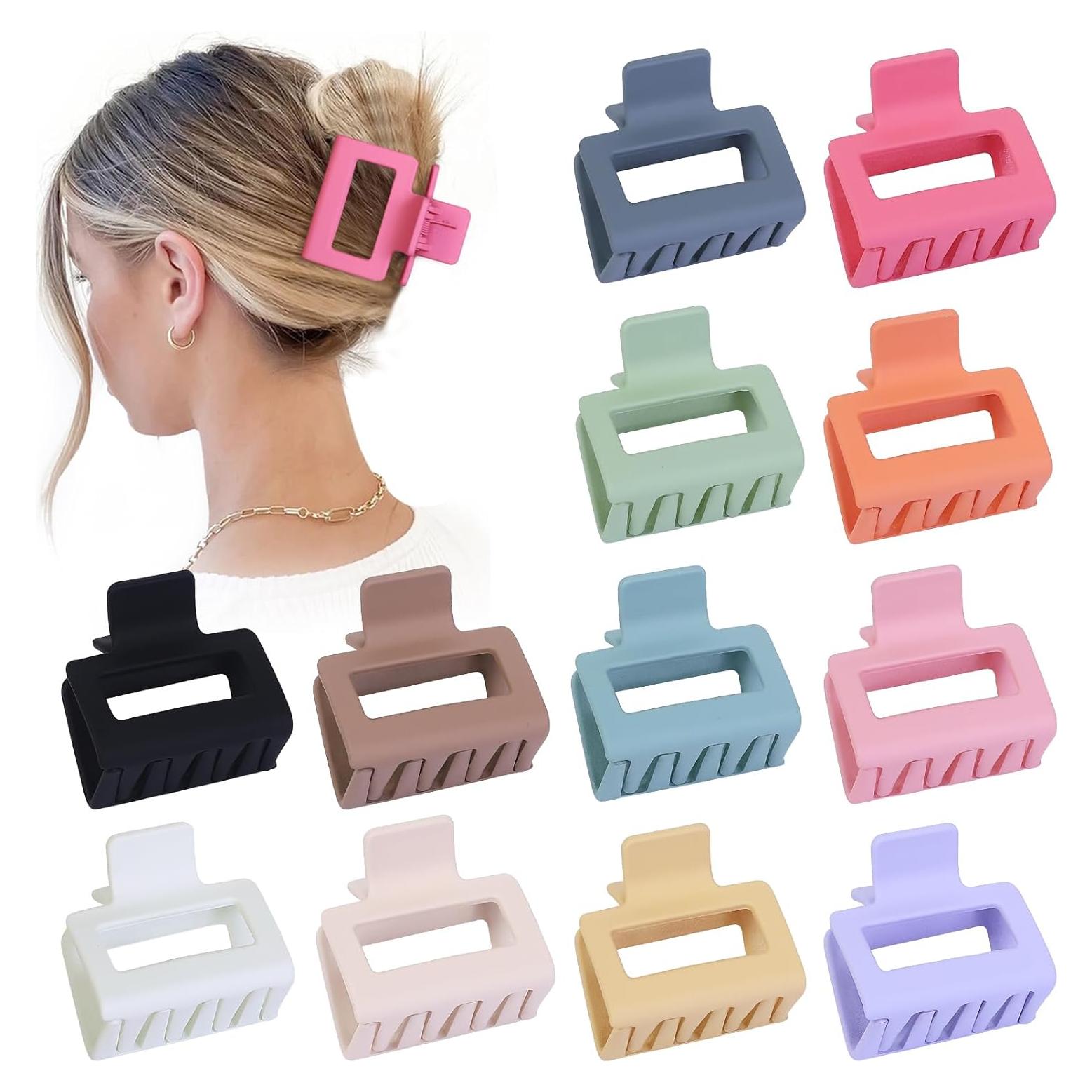 Clips de Garra para Cabello Medianos Sisiaipu - 12 Pcs Coloridos
